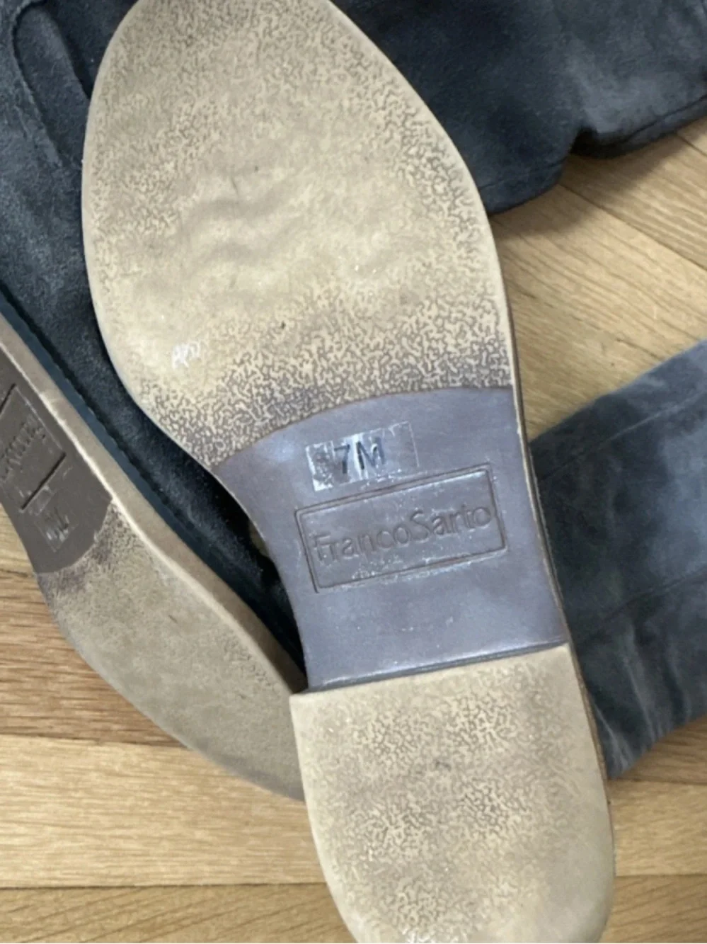 Franco Sarto Genuine Grey Suede Leather Over-the-Knee Riding Boots, Full Zip 7M